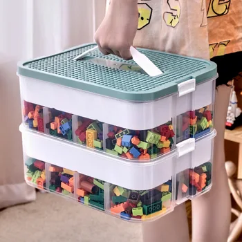 Ящик для хранения мелких частиц, ящик для строительных блоков, сортировка деталей детских игрушек, сортировочная коробка, упаковка.