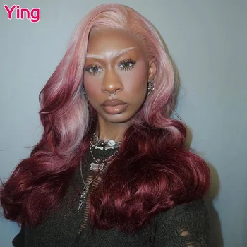 Ying Pink Jujube Red Omber объемная волна перуанские парики из человеческих волос Remy 13x4 на кружеве 613 Блонд 13x6 предварительно выщипанный парик на кружеве