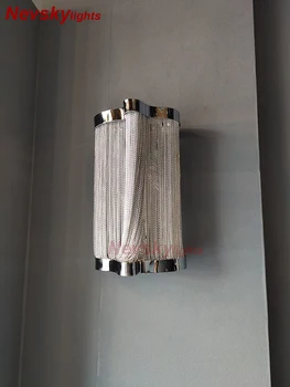 Современное серебряное светодиодное бра, обеденный настенный светильник, настенные светильники для гостиной с золотой бахромой для спальни, алюминиевый настенный светильник для кухни