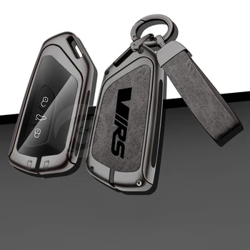Кожаный чехол для ключей от автомобиля из цинкового сплава, чехол-футляр для Skoda Virs, Брелок для ключей с дистанционным управлением, аксессуары для интерьера