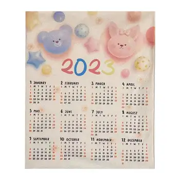 Настенный календарь Гобелен Мягкая настенная Календарная ткань Привлекательная Гостиная Спальня 2023 Настенный Календарь Ткань Дата записи