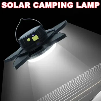 Складной светильник на солнечной батарее с 5 + 1 лезвиями, портативная перезаряжаемая через USB светодиодная лампа, поисковые фонари, аварийная лампа для кемпинга на случай отключения электроэнергии